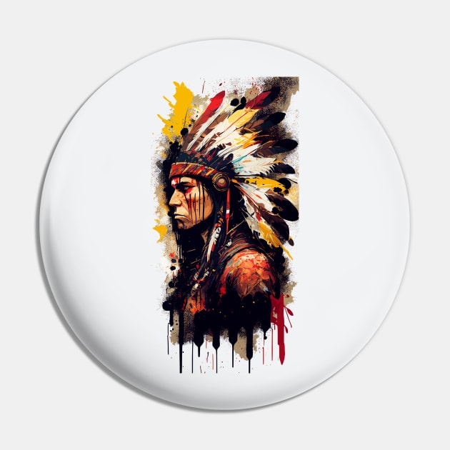 Native American Warrior V2 Pin by Peter Awax