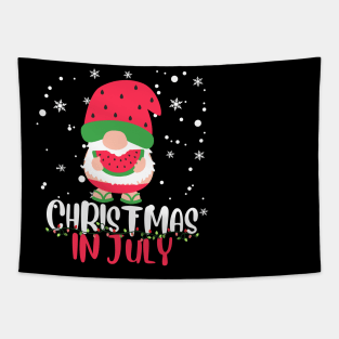 Funny Christmas in July Watermelon Xmas Tree Santa Summer Tapestry