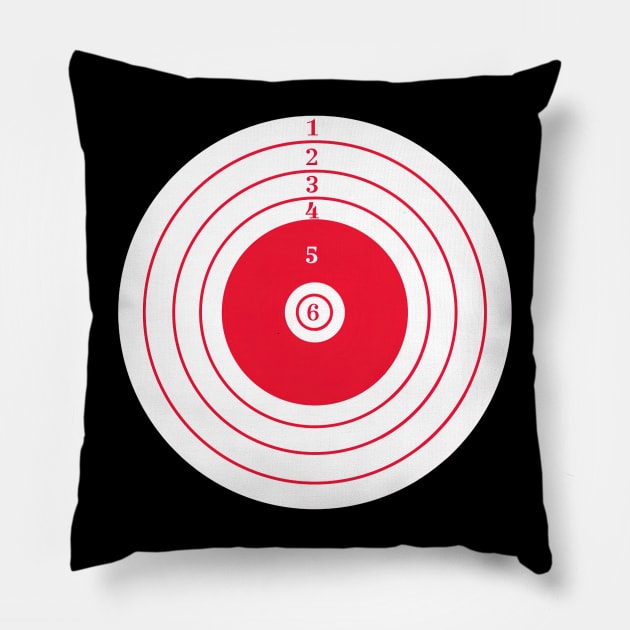 Red Target Pillow by Lapicorn Design