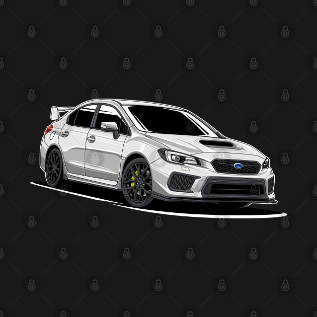 Subie Impreza STi (White) by afrcreativeart