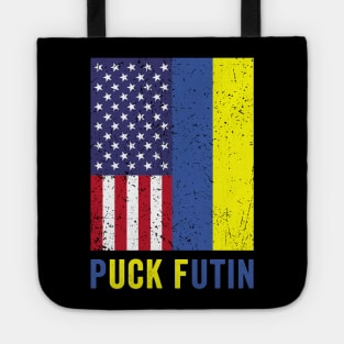 Puck Futin Retro American Ukrainian Flag Tote