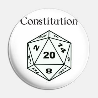 Constitution Stat D20 Pin