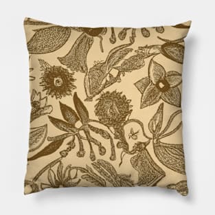 Autumn Floral Wood Print Pillow