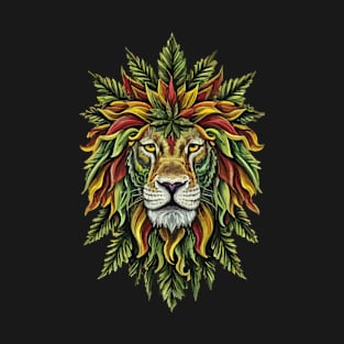 Rasta Reggae Lion Beautiful Jamaican Rastafarian Design T-Shirt