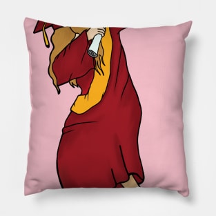 Funny Dabbing Graduation Blonde Girl Pillow