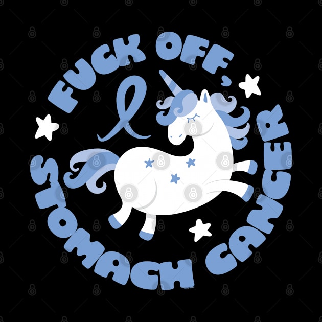 Fuck Off Stomach Cancer Funny Quote with Unicorn by jomadado