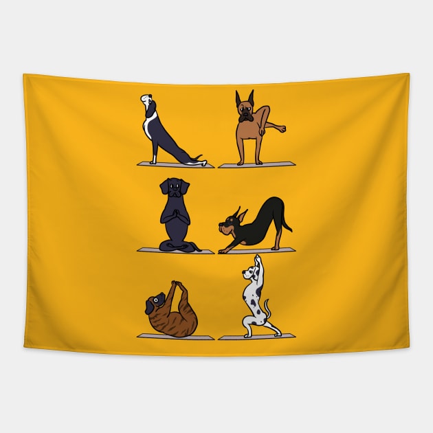 Great Dane Yoga Tapestry by huebucket