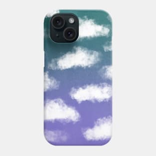Clouds with Heavy Rain in Teal and Lavender Phone Case