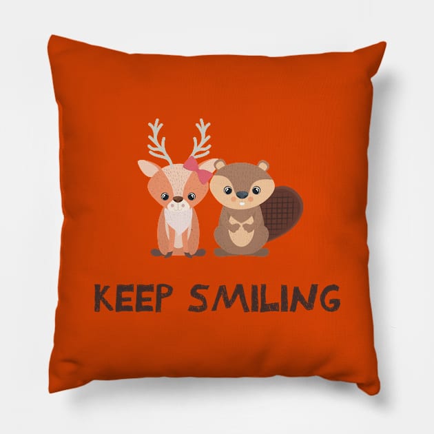 Keep smiling Pillow by kaly's corner