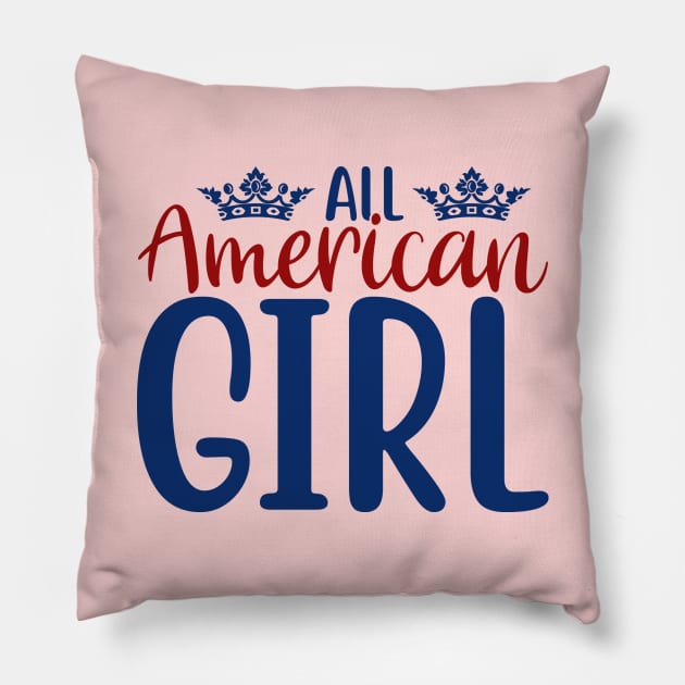 All America Girl Pillow by Saldi