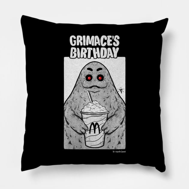 Evil Grimace Pillow by Mystic Heart