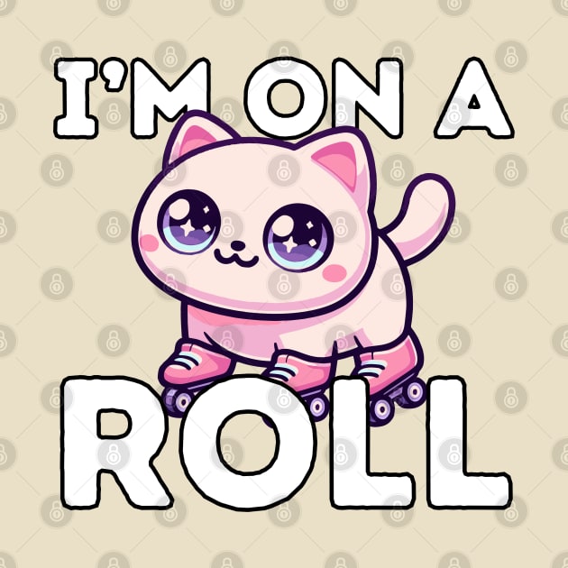 On a Roll- Rollerblading Cat by Mey Designs