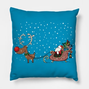 Rudolph and Santa Pillow