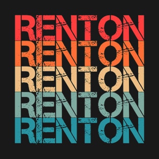 Renton Retro Vintage Repeated Text T-Shirt