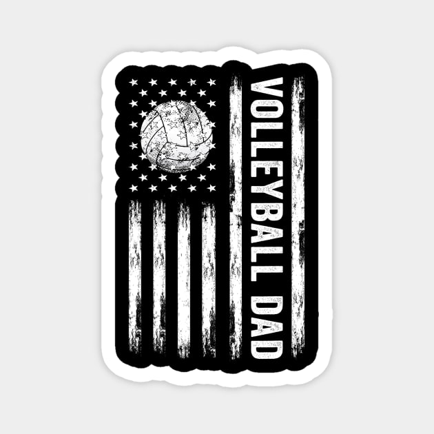 USA Flag Volleyball Dad Volleyball Game Day Vibe Magnet by everetto