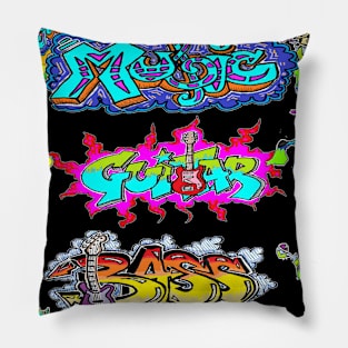 Graffiti,Rap,Music,Guitar,bass Pillow