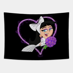 Trixie Tang Wedding Dress Flowers Couple Cute Heart Glow Tapestry