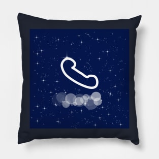 Handset, phone, call, communication, talk, contact, technology, light, universe, cosmos, galaxy, shine, concept Pillow