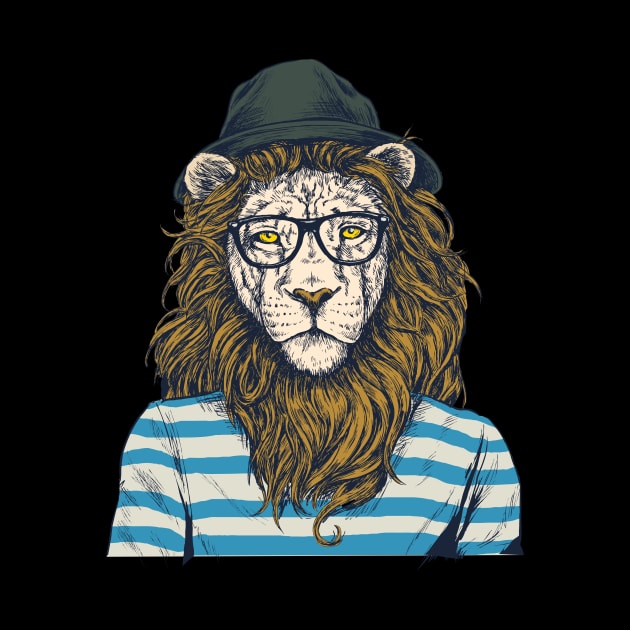 Hipster Lion by CryptoTextile