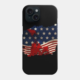 American flag map memorial Phone Case