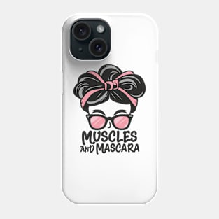 "Sassy Silhouette: Muscles and Mascara Magic" - Funny Ladies Workout Fitness Phone Case