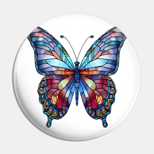 Stained Glass Colorful Butterfly #4 Pin