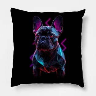 Neon Glowing French Bulldog Pillow