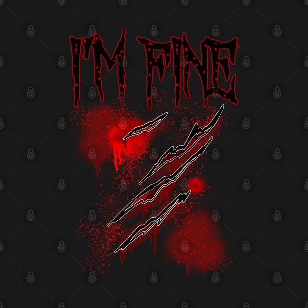 I'm Fine Halloween shirt Funny Zombie 2021 by Boo Face Designs