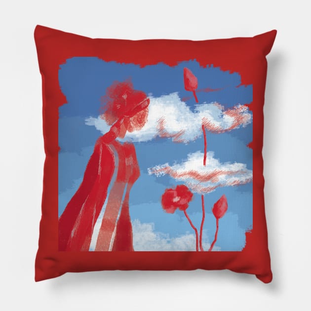 red cloud Pillow by Ganna_Panna