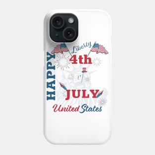 Funny Shirt Happy 4th of july United states casual style, Patriotic Graphic Tees Tops Phone Case