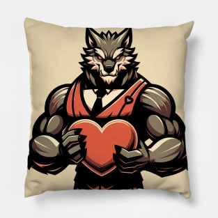 Anthro Furry Werewolf Valentine Lover Pillow