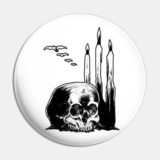 Skull and Candles Pin