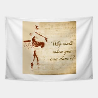 Ballerina on music paper Tapestry