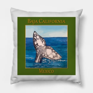 Whale Tail in Baja California Mexico Pillow