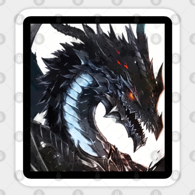 Sticker Dragon Dark Fantasy