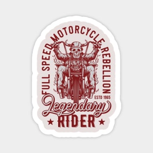 t-shirt Biker Legendary Rider Motorcycle Mens  Vintage Classic White Black Magnet