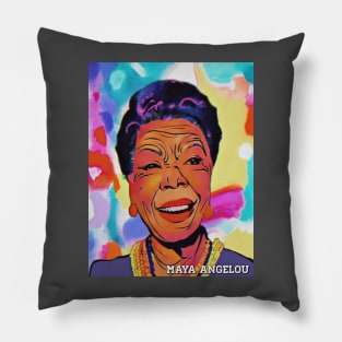 Maya Angelou (Retro Paint) Pillow