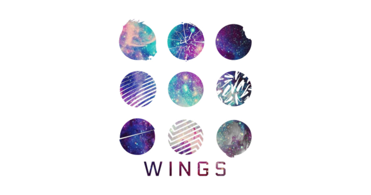 BTS Wings Logo Galaxy Bts Wings Sticker TeePublic