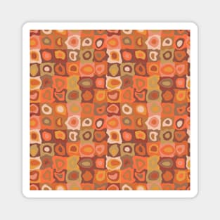 Canyon Layers  - Retro Geometric Wobbly Square Grid Pattern Magnet