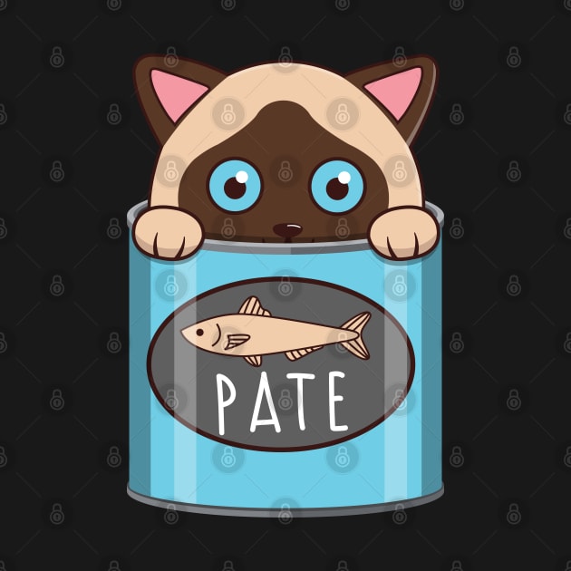 Cute Siamese Cat Pate by Luna Illustration