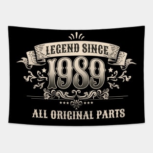 Retro Vintage Birthday Legend Since 1989 All Original Parts Tapestry