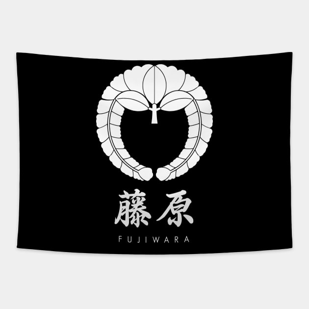 Fujiwara Clan kamon with text Tapestry by Takeda_Art