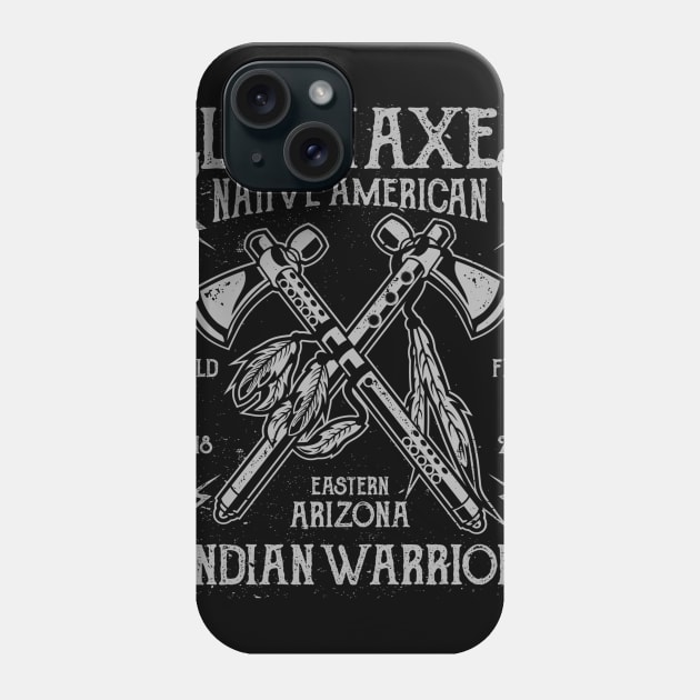 Black Axes Indian Warriors Native Americans Phone Case by MrWatanabe