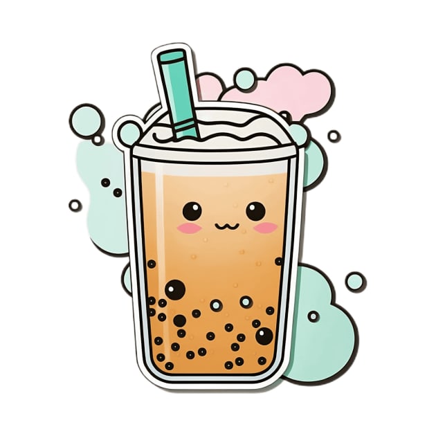 Cute Bubble Tea Cartoon Anime Boba Drawing by kiddo200