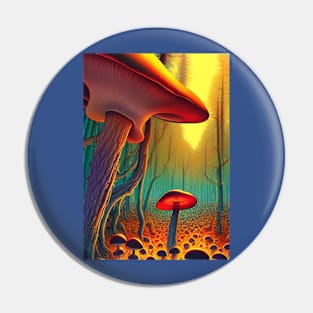 DREAMY SURREAL RED MUSHROOMS AT SUNRISE Pin