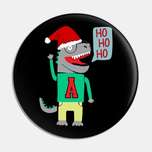 Cute Christmas Dinosaur Ho Ho Ho Pin