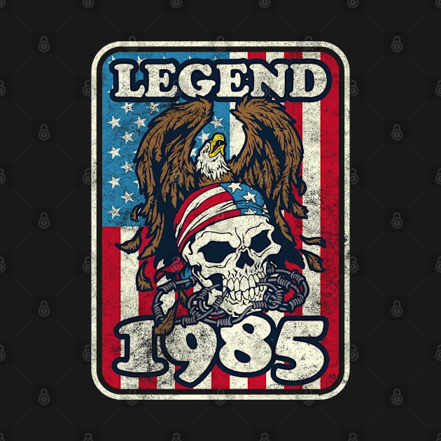 Birthday Legend 1985 Bald Eagle Skull American by RadStar