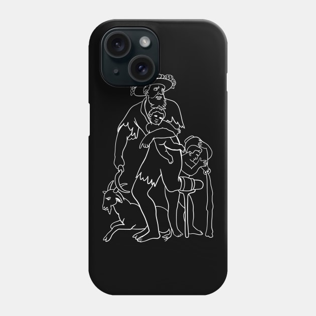 Saturn (Deity) With Capricorn and Aquarius Phone Case by isstgeschichte