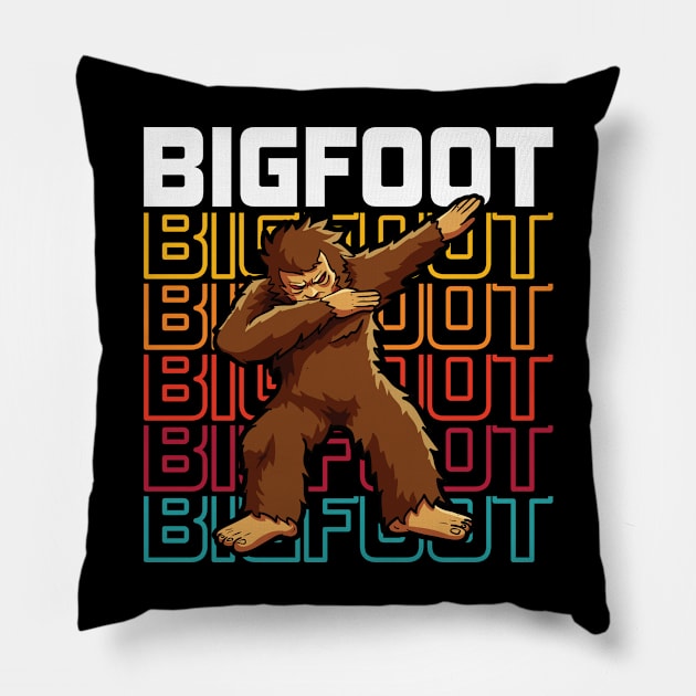 Bigfoot Dabbing Vintage Pillow by RadStar