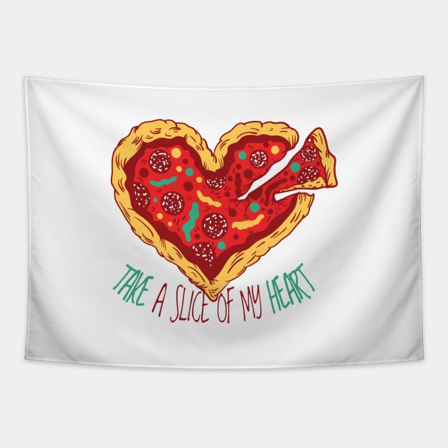 Pizza Heart Tapestry by LR_Collections